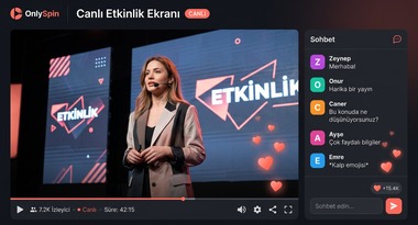 OnlySpin canlı etkinlik ekranı görseli